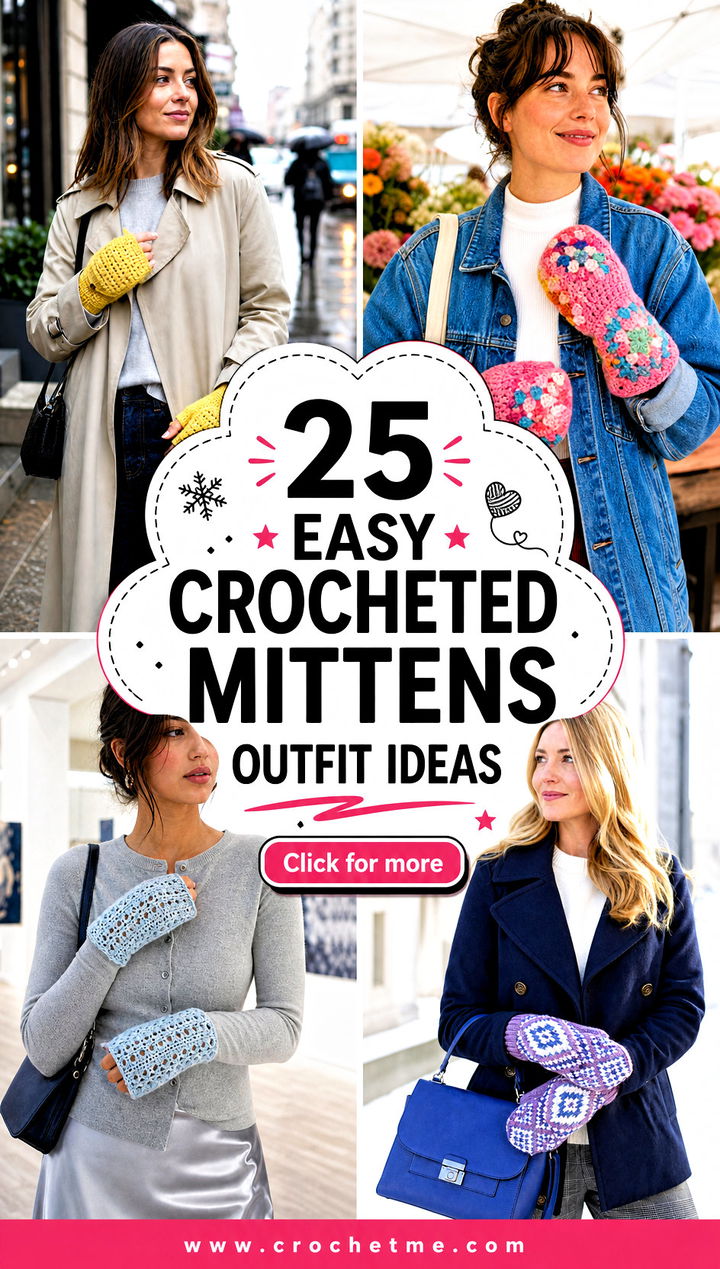 25 Easy Crocheted Mittens outfit ideas - 25 Easy Crocheted Mittens outfit ideas