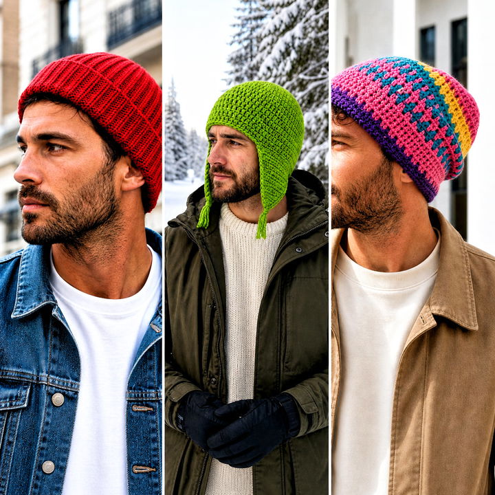 25 Easy Mens Crochet Beanie Outfit Ideas for Cold-Weather Style