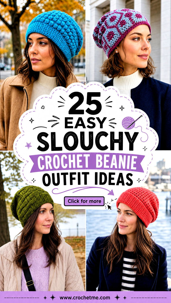 25 Easy Slouchy Crochet Beanie outfit ideas - 25 Easy Slouchy Crochet Beanie outfit ideas