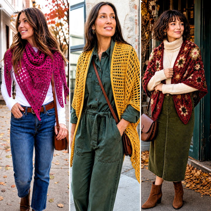 25 Fall Crochet Shawl Outfit Ideas for Effortless Layers