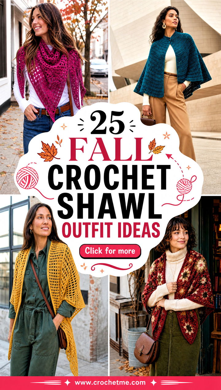 25 Fall Crochet Shawl outfit ideas - 25 Fall Crochet Shawl outfit ideas