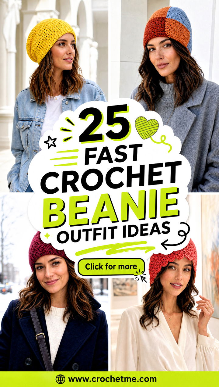 25 Fast Crochet Beanie outfit ideas - 25 Fast Crochet Beanie outfit ideas