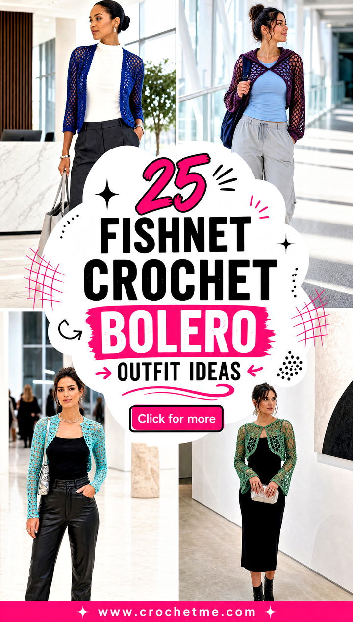 25 Fishnet Crochet Bolero outfit ideas - 25 Fishnet Crochet Bolero outfit ideas
