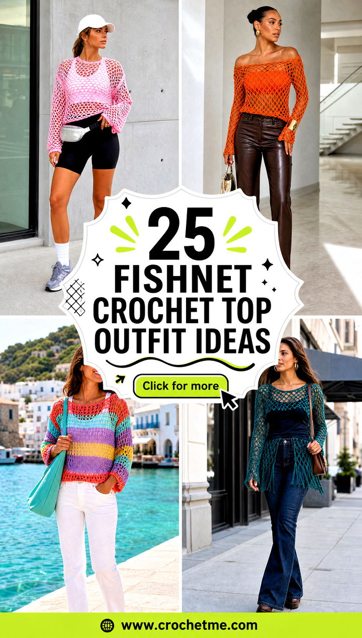 25 Fishnet Crochet Top outfit ideas - 25 Fishnet Crochet Top outfit ideas