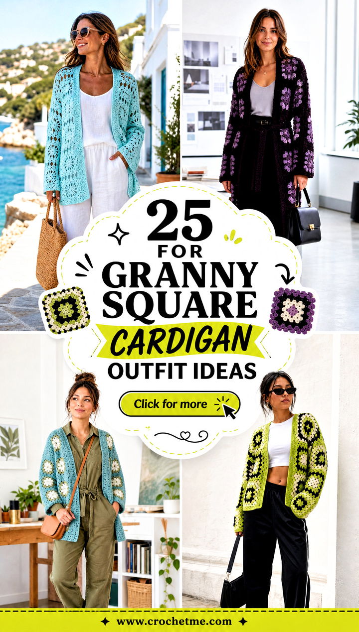 25 For Granny Square Cardigan outfit ideas - 25 For Granny Square Cardigan outfit ideas