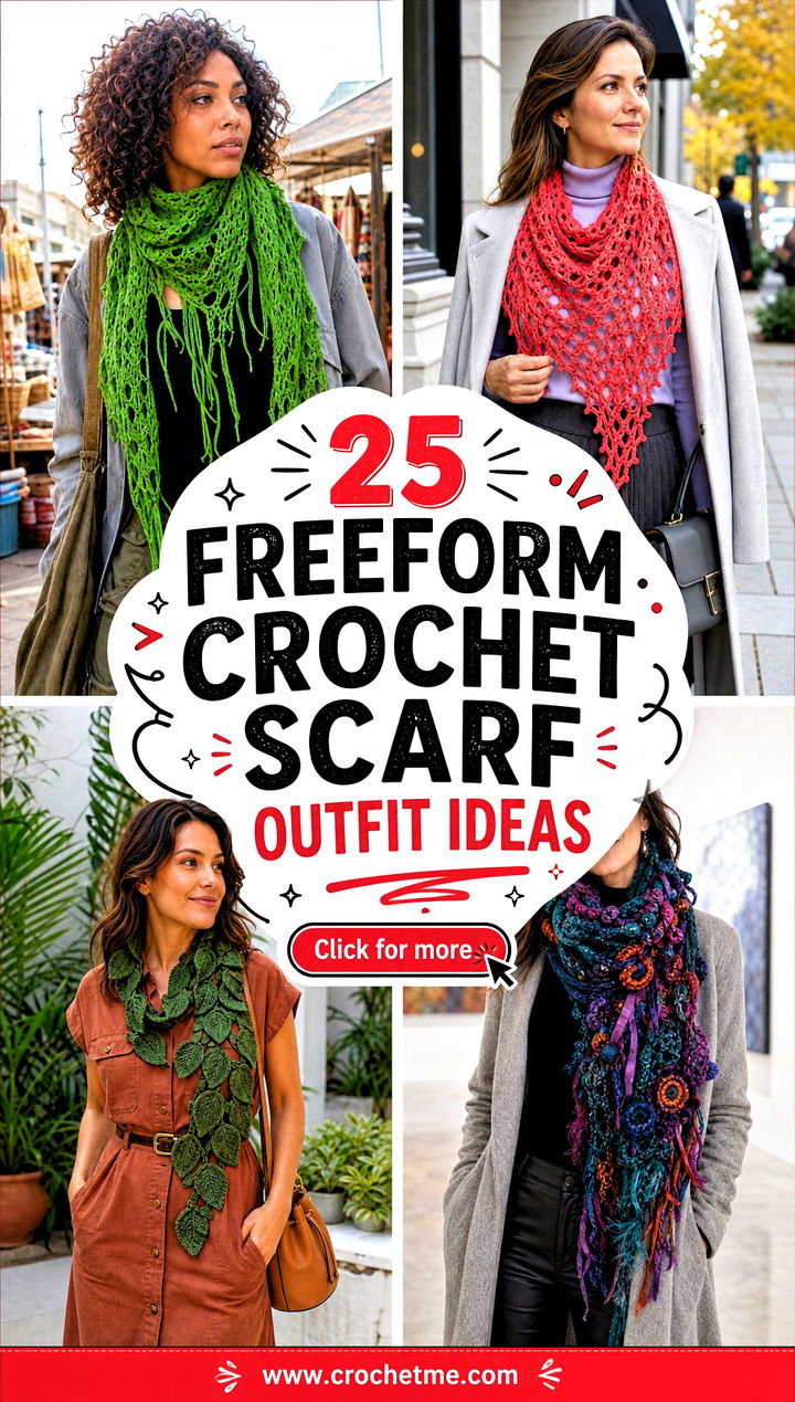 25 Freeform Crochet Scarf outfit ideas - 25 Freeform Crochet Scarf outfit ideas