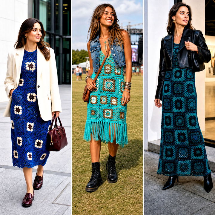 25 Granny Square Crochet Dress Outfit Ideas for Chic Summer Style