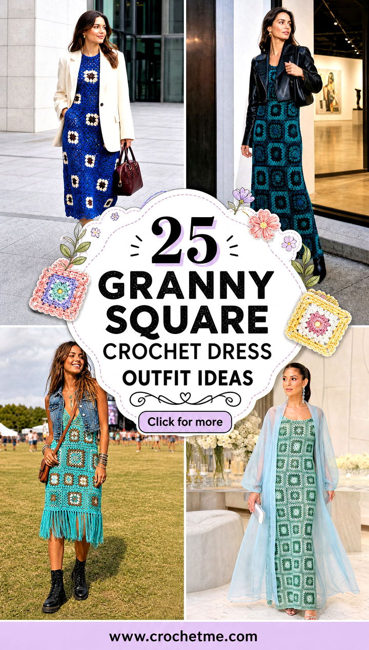 25 Granny Square Crochet Dress outfit ideas - 25 Granny Square Crochet Dress outfit ideas