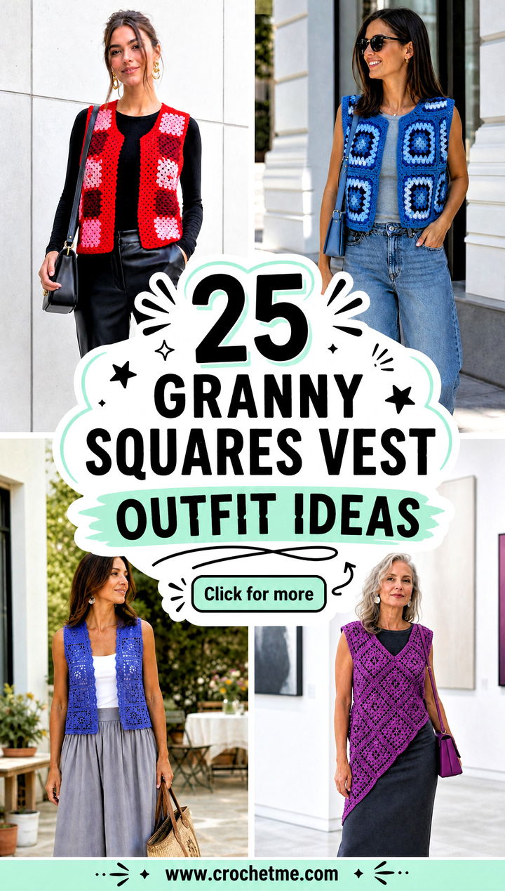 25 Granny Squares Vest outfit ideas - 25 Granny Squares Vest outfit ideas