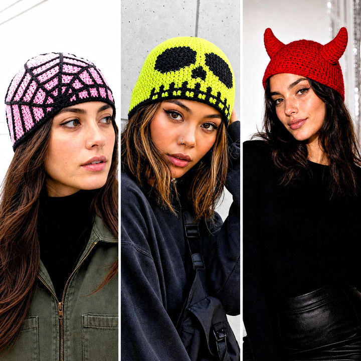 25 Halloween Crochet Beanies Outfit Ideas for Spooky Style