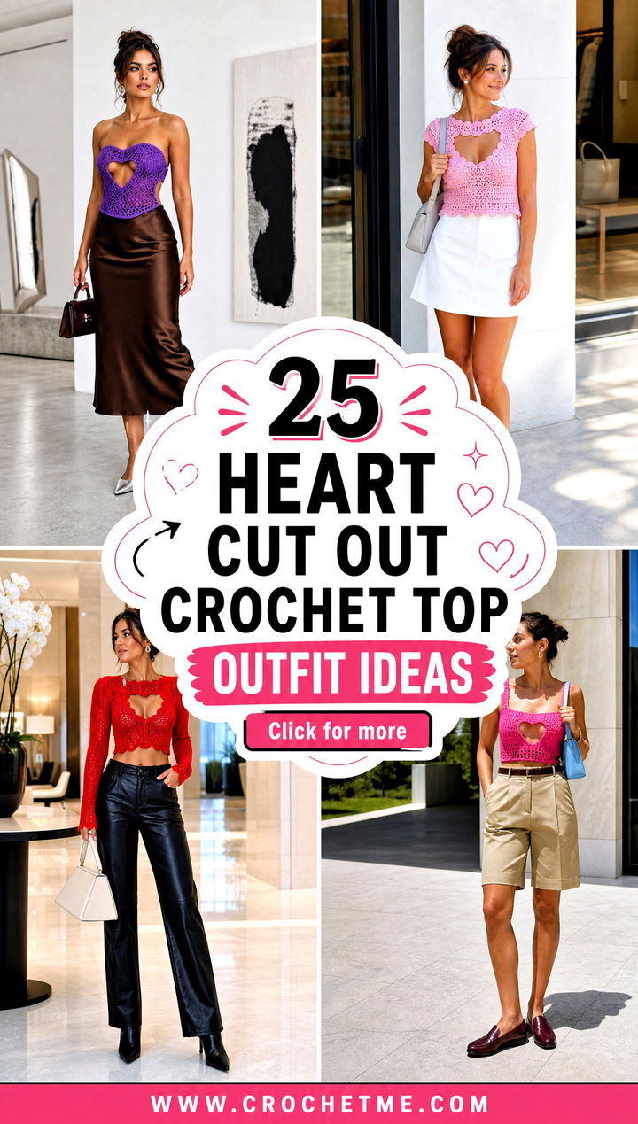 25 Heart Cut Out Crochet Top outfit ideas - 25 Heart Cut Out Crochet Top outfit ideas