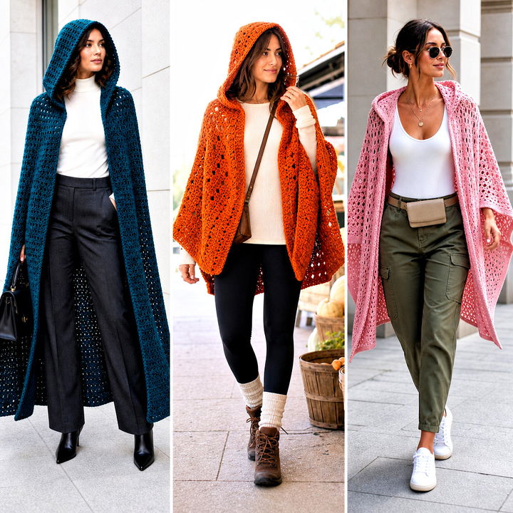 25 Hooded Crochet Cape Outfit Ideas for Enchanted Style