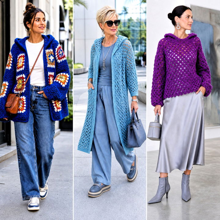 25 Hooded Crochet Sweater Outfit Ideas for Cold Weather Days