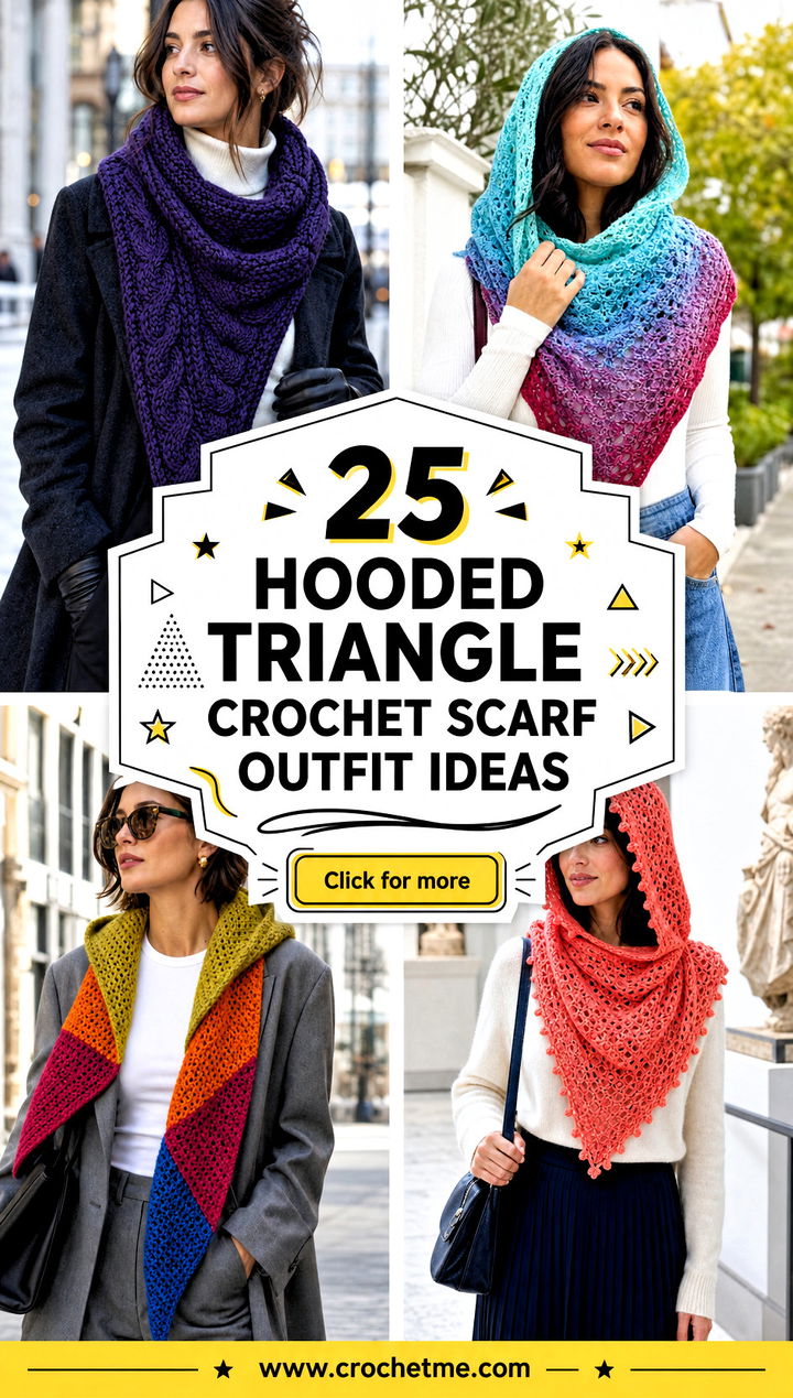 25 Hooded Triangle Crochet Scarf outfit ideas - 25 Hooded Triangle Crochet Scarf outfit ideas