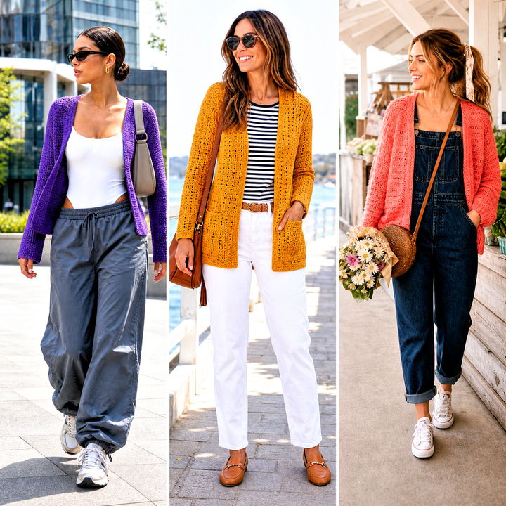 25 Knit Look Crochet Cardigan Outfit Ideas for Modern Style