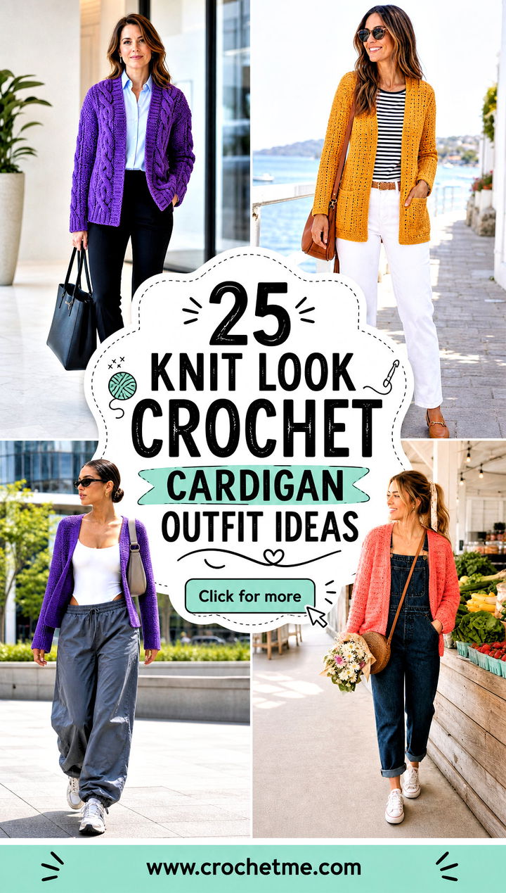 25 Knit Look Crochet Cardigan outfit ideas - 25 Knit Look Crochet Cardigan outfit ideas