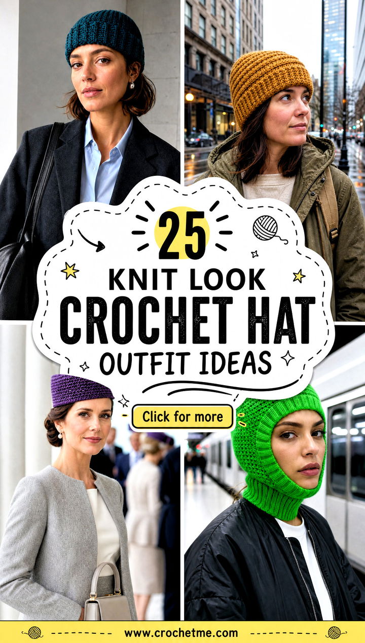 25 Knit Look Crochet Hat outfit ideas - 25 Knit Look Crochet Hat outfit ideas