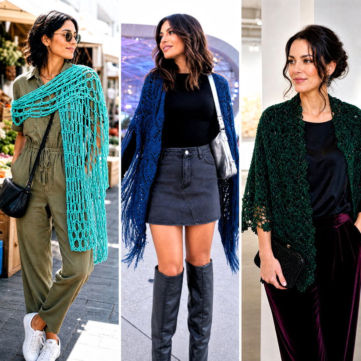 25 Lace Crochet Shawl Outfit Ideas for Elegant Layered Looks