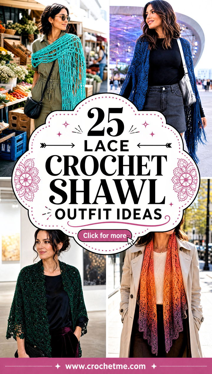 25 Lace Crochet Shawl outfit ideas - 25 Lace Crochet Shawl outfit ideas