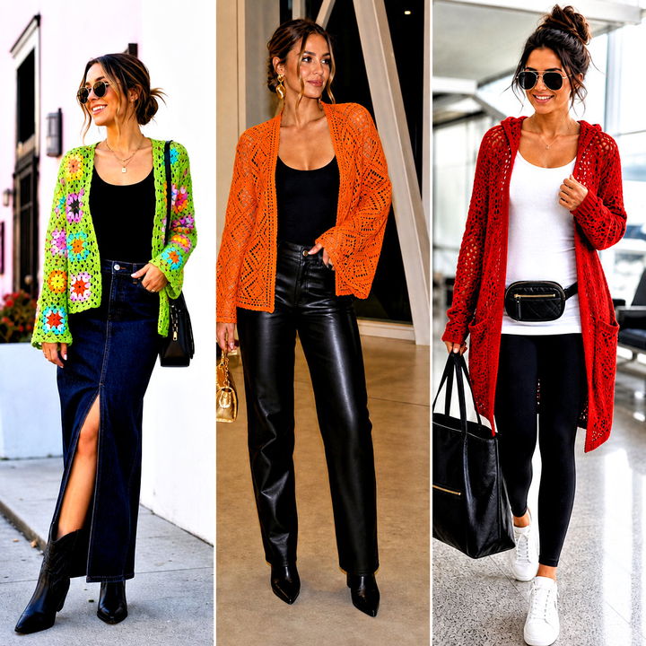 25 Lacy Crochet Cardigan Outfit Ideas for Chic Layering
