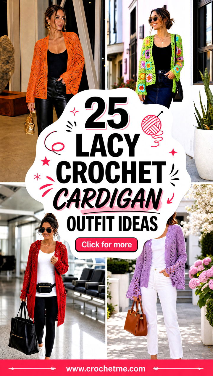 25 Lacy Crochet Cardigan outfit ideas - 25 Lacy Crochet Cardigan outfit ideas