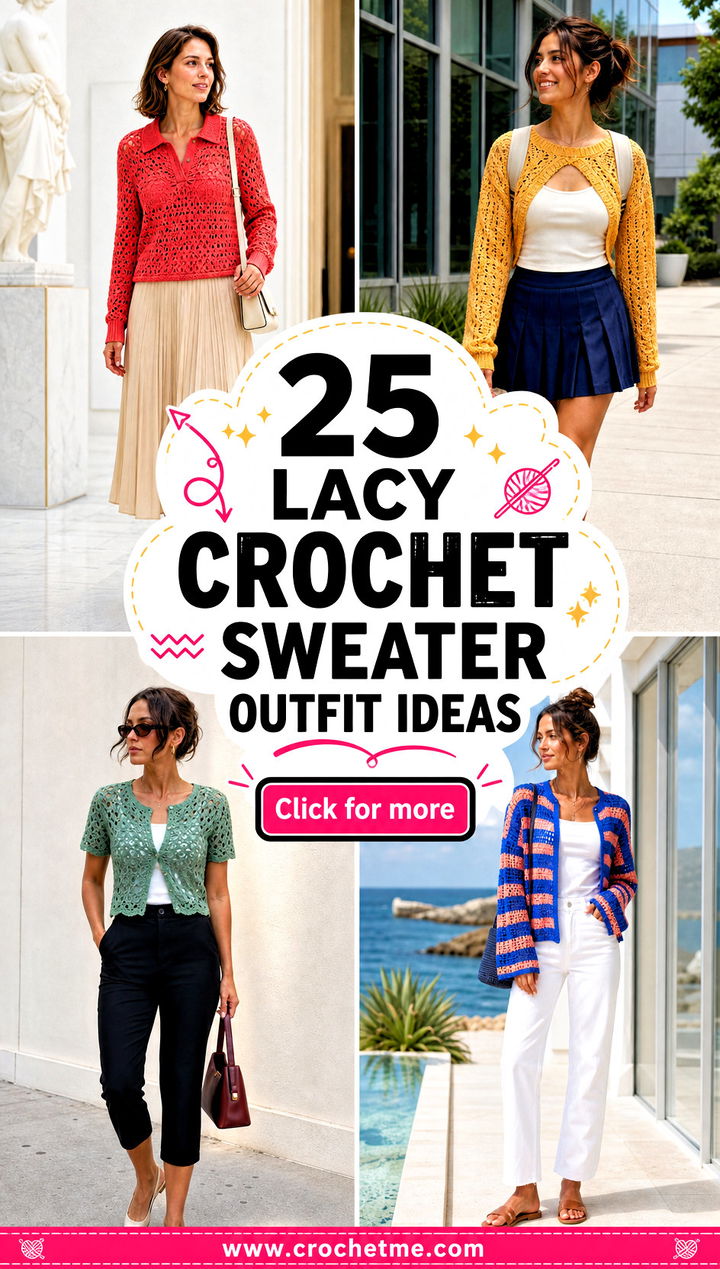 25 Lacy Crochet Sweater outfit ideas - 25 Lacy Crochet Sweater outfit ideas