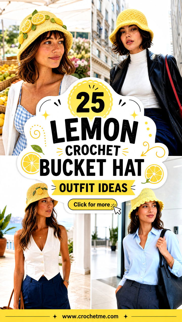 25 Lemon Crochet Bucket Hat outfit ideas - 25 Lemon Crochet Bucket Hat outfit ideas