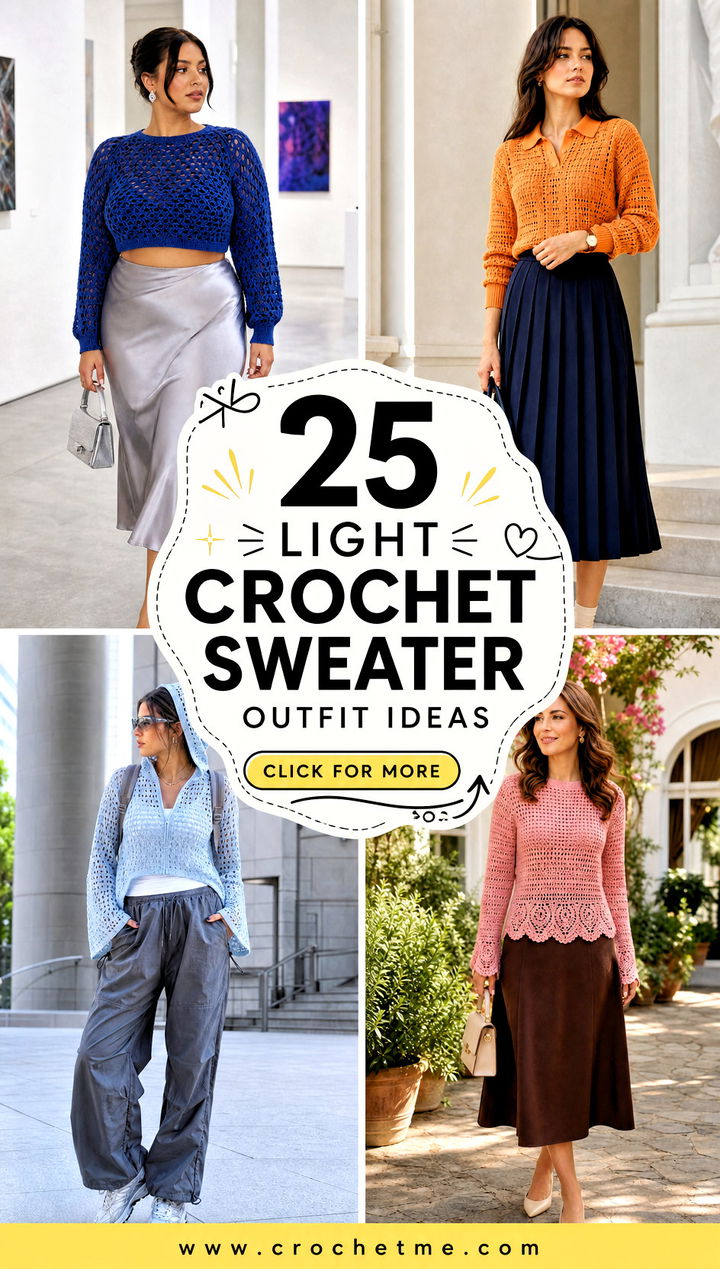 25 Light Crochet Sweater outfit ideas - 25 Light Crochet Sweater outfit ideas