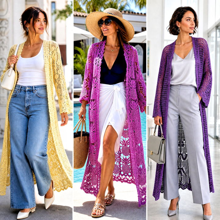 25 Long Crochet Duster Outfit Ideas for Statement Layering