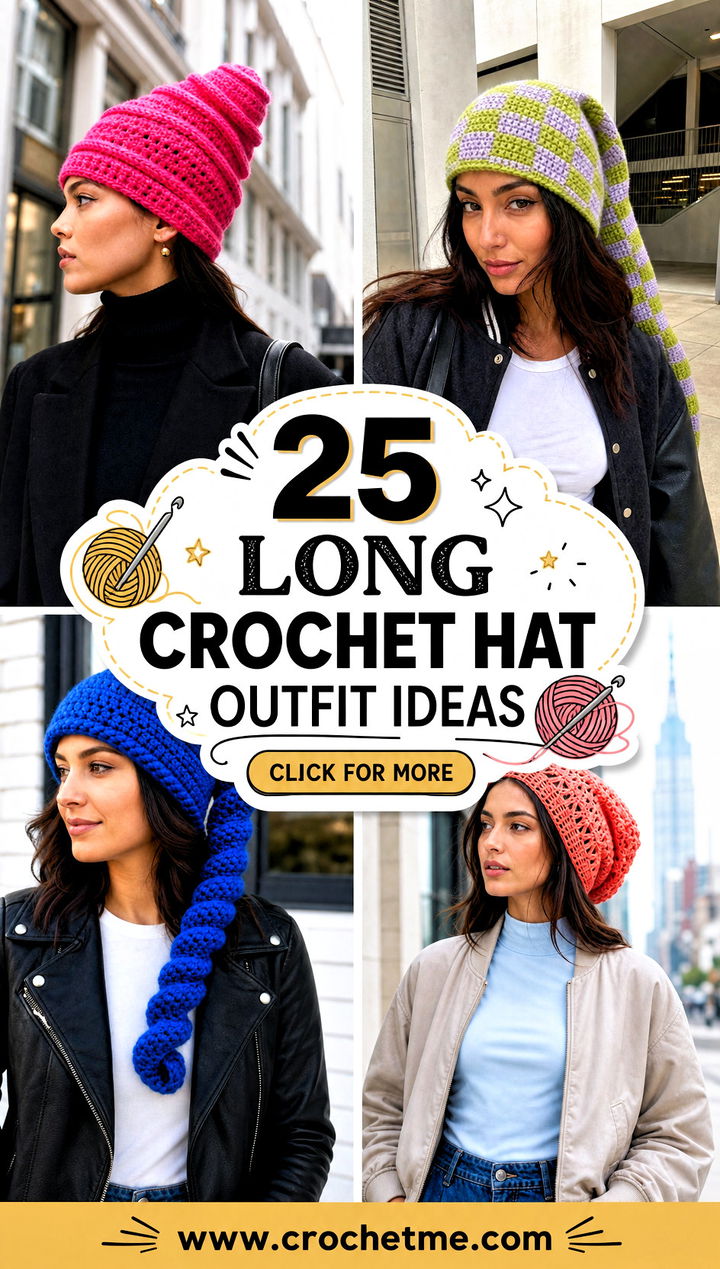 25 Long Crochet Hat outfit ideas - 25 Long Crochet Hat outfit ideas
