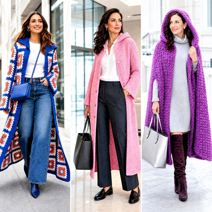 25 Long Hooded Crochet Cape Outfit Ideas for Enchanted Style