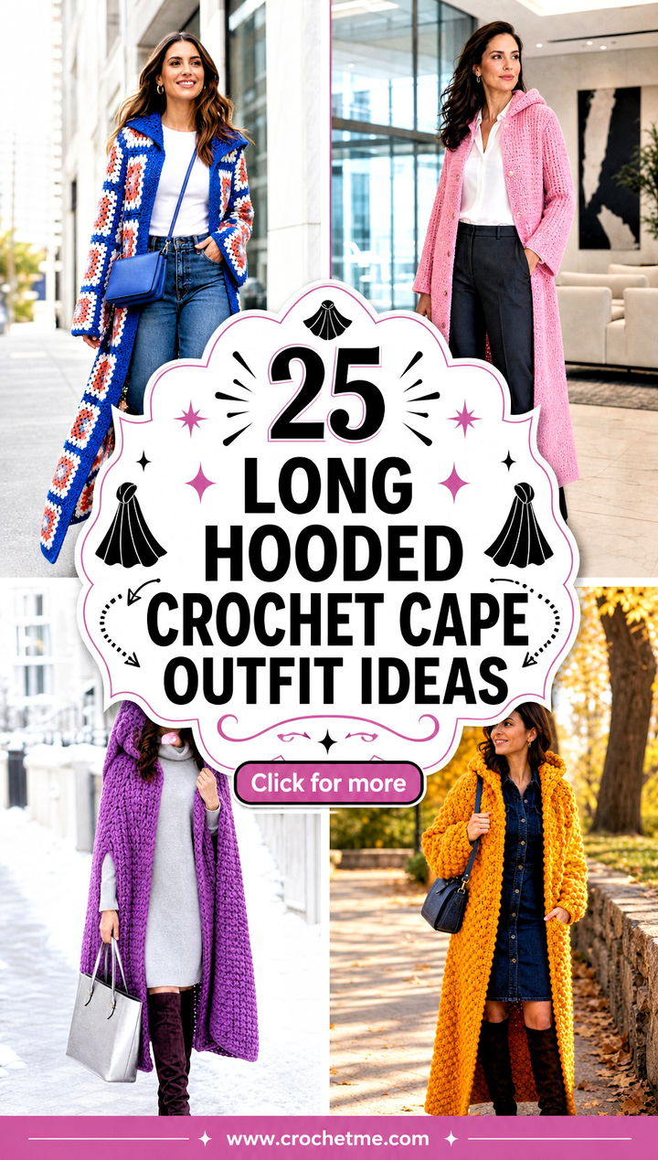 25 Long Hooded Crochet Cape outfit ideas - 25 Long Hooded Crochet Cape outfit ideas