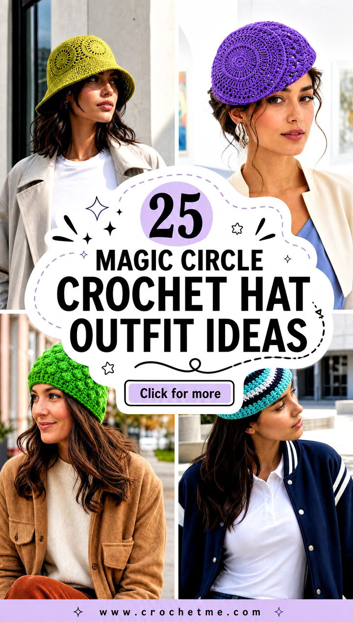 25 Magic Circle Crochet Hat outfit ideas - 25 Magic Circle Crochet Hat outfit ideas