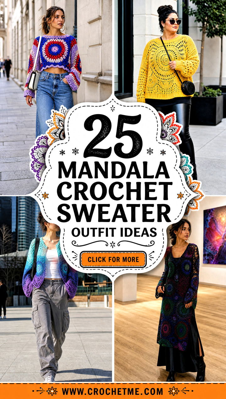 25 Mandala Crochet Sweater outfit ideas - 25 Mandala Crochet Sweater outfit ideas