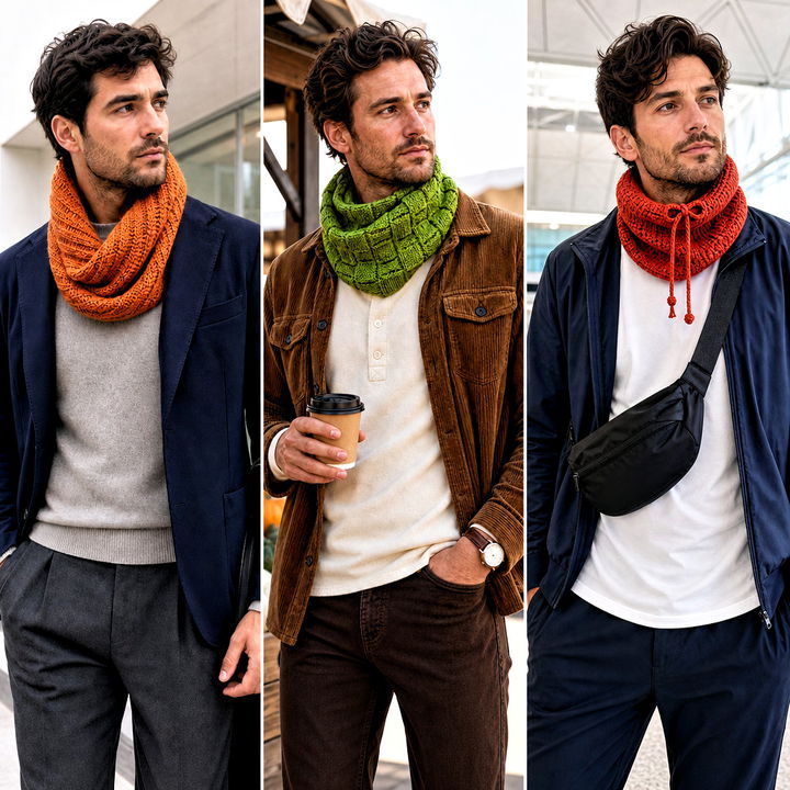 25 Men Crochet Cowl Outfit Ideas for Cozy Winter Layering