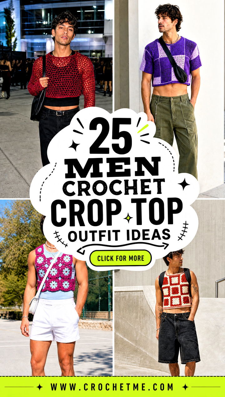 25 Men Crochet Crop Top outfit ideas - 25 Men Crochet Crop Top outfit ideas