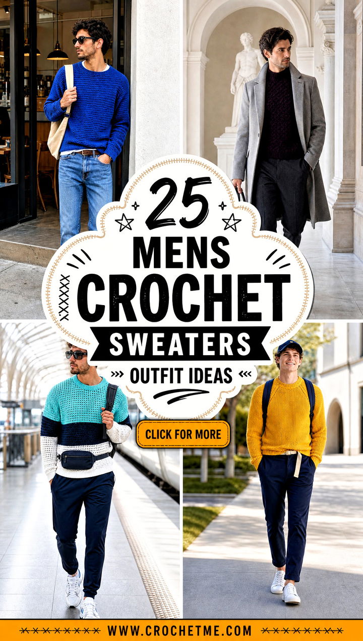 25 Mens Crochet Sweaters outfit ideas - 25 Mens Crochet Sweaters outfit ideas