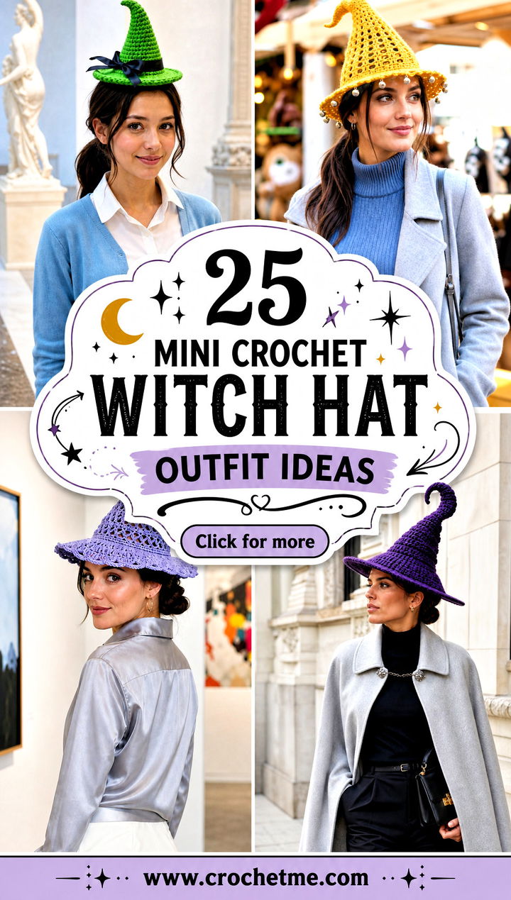 25 Mini Crochet Witch Hat outfit ideas - 25 Mini Crochet Witch Hat outfit ideas