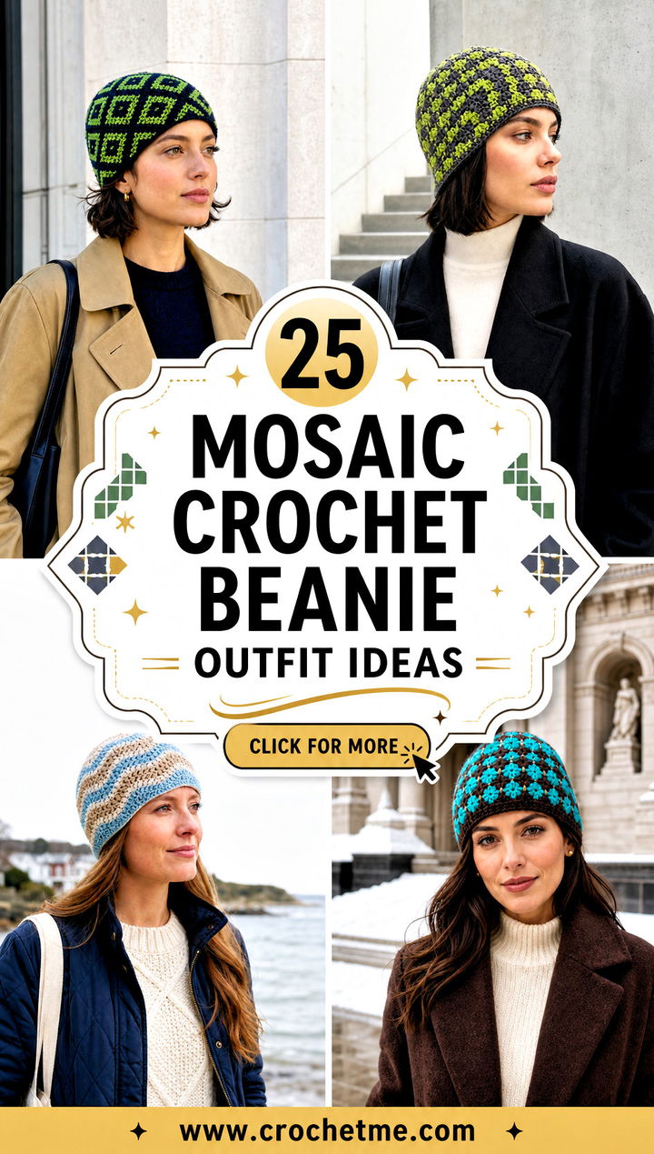 25 Mosaic Crochet Beanie outfit ideas - 25 Mosaic Crochet Beanie outfit ideas