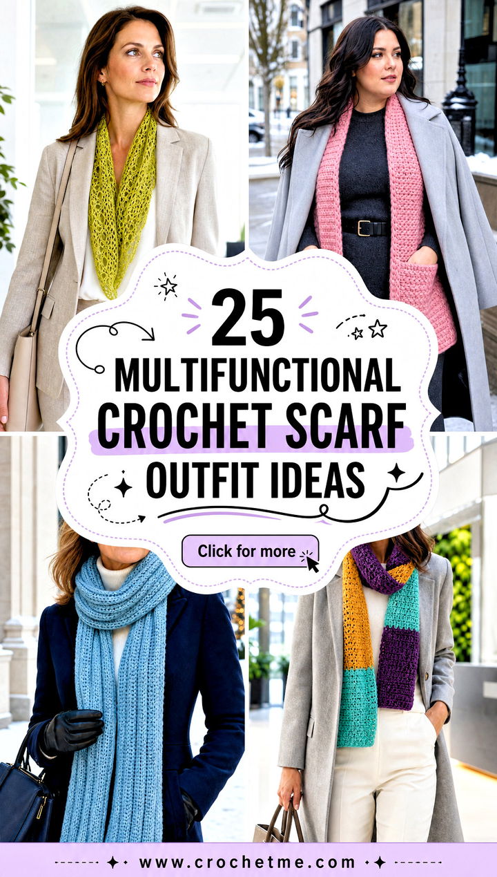 25 Multifunctional Crochet Scarf outfit ideas - 25 Multifunctional Crochet Scarf outfit ideas