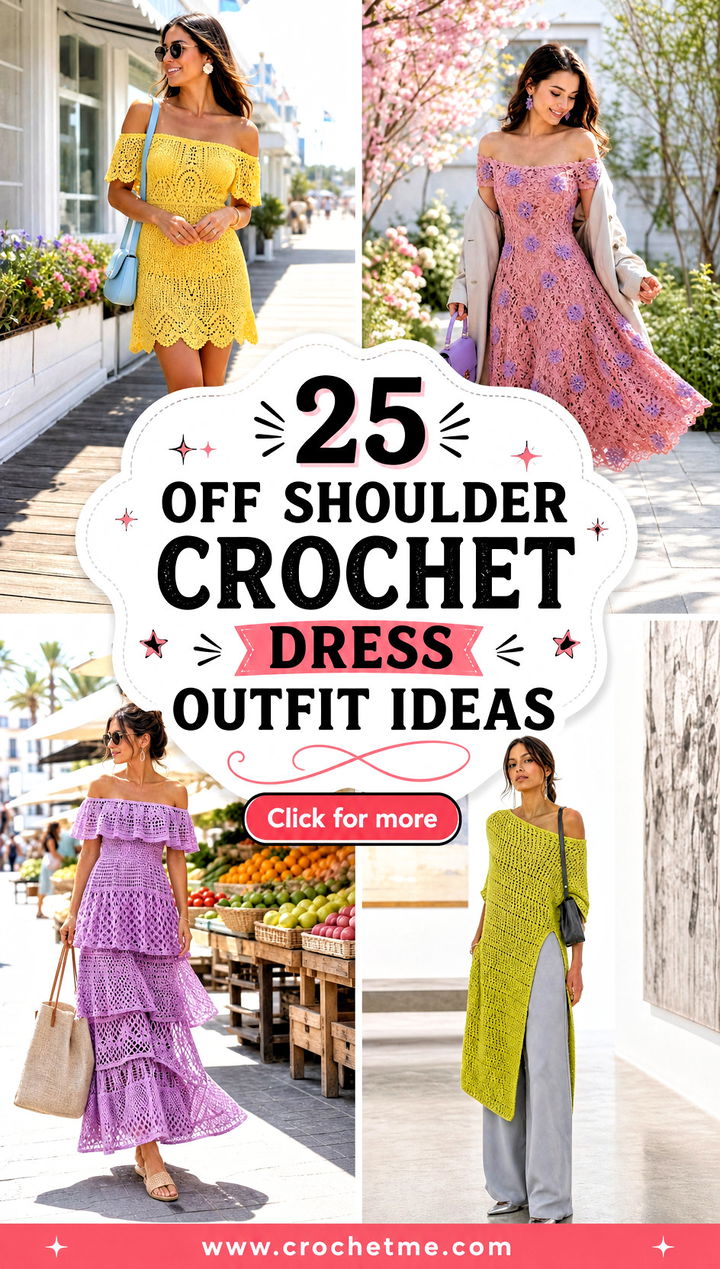 25 Off Shoulder Crochet Dress outfit ideas - 25 Off Shoulder Crochet Dress outfit ideas