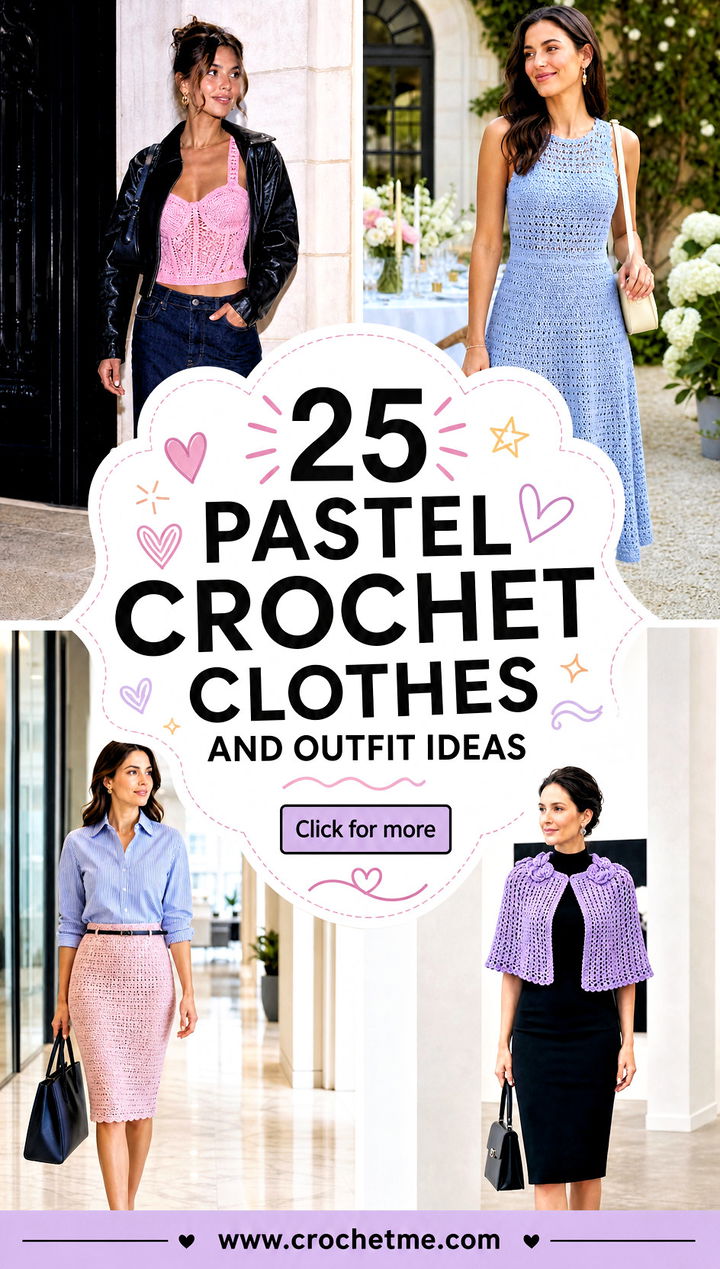 25 Pastel Crochet Clothes and outfit ideas - 25 Pastel Crochet Clothes and outfit ideas