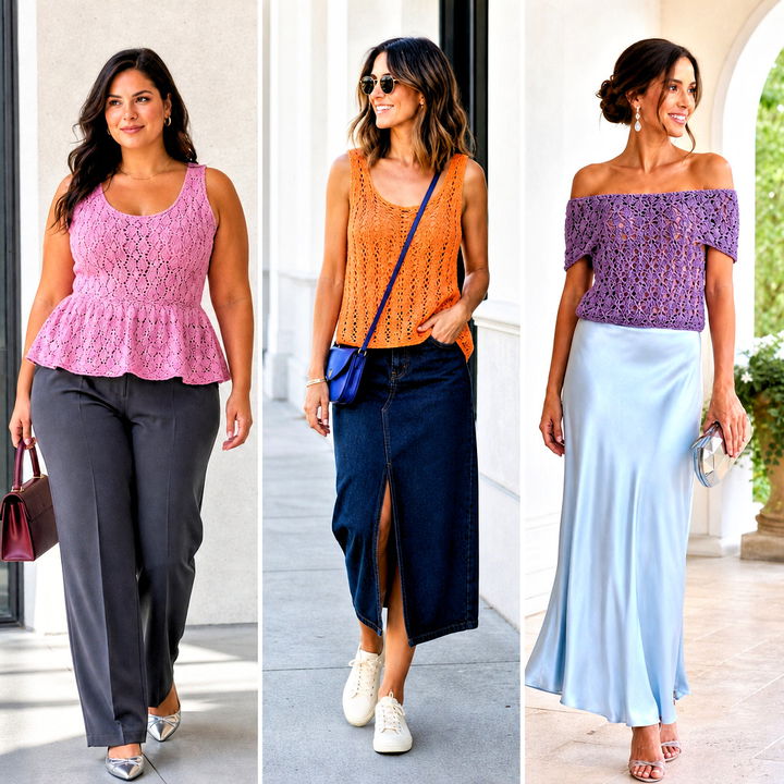 25 Pineapple Stitch Crochet Top Outfit Ideas for Summer