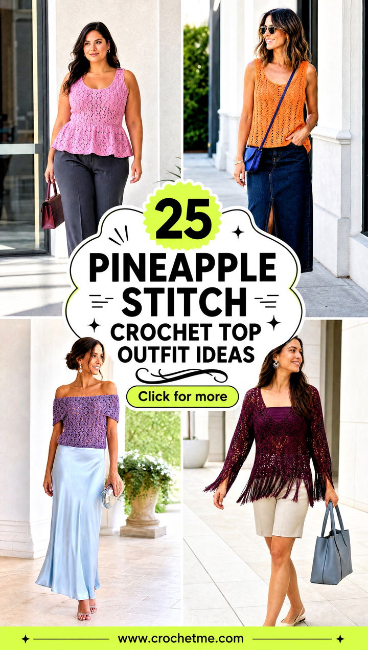 25 Pineapple Stitch Crochet Top outfit ideas - 25 Pineapple Stitch Crochet Top outfit ideas