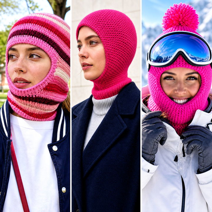 25 Pink Crochet Balaclava Outfit Ideas for Bold Winter Looks