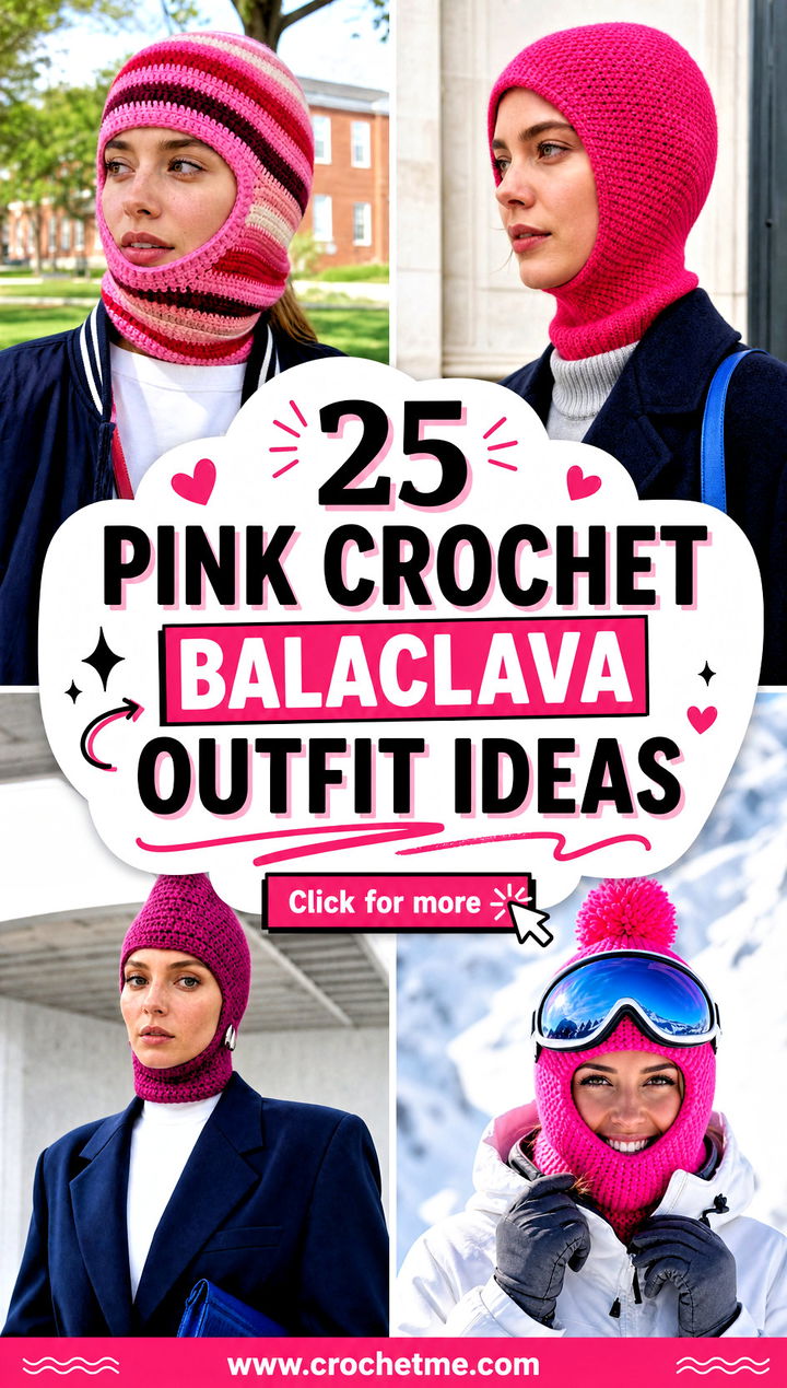 25 Pink Crochet Balaclava outfit ideas - 25 Pink Crochet Balaclava outfit ideas