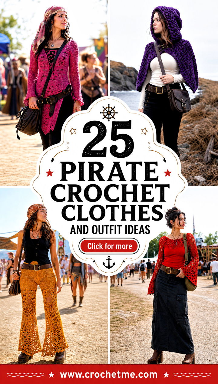 25 Pirate Crochet Clothes and outfit ideas - 25 Pirate Crochet Clothes and outfit ideas