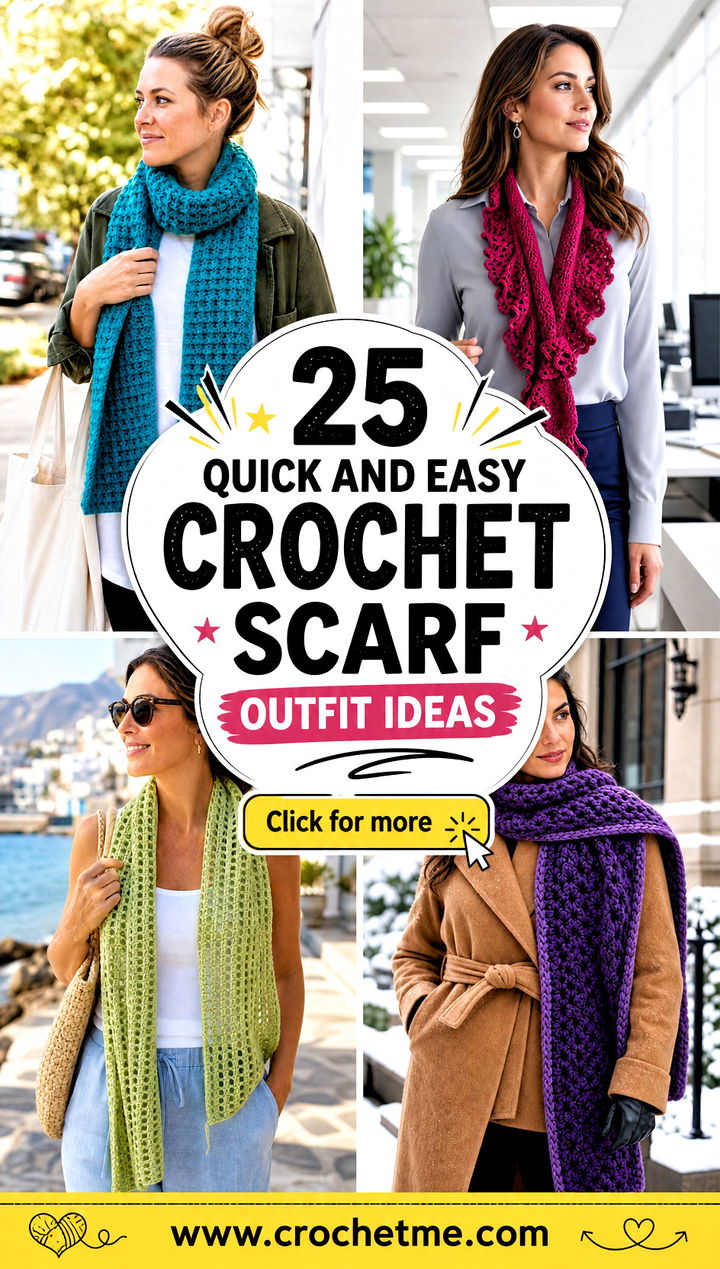 25 Quick And Easy Crochet Scarf outfit ideas - 25 Quick And Easy Crochet Scarf outfit ideas