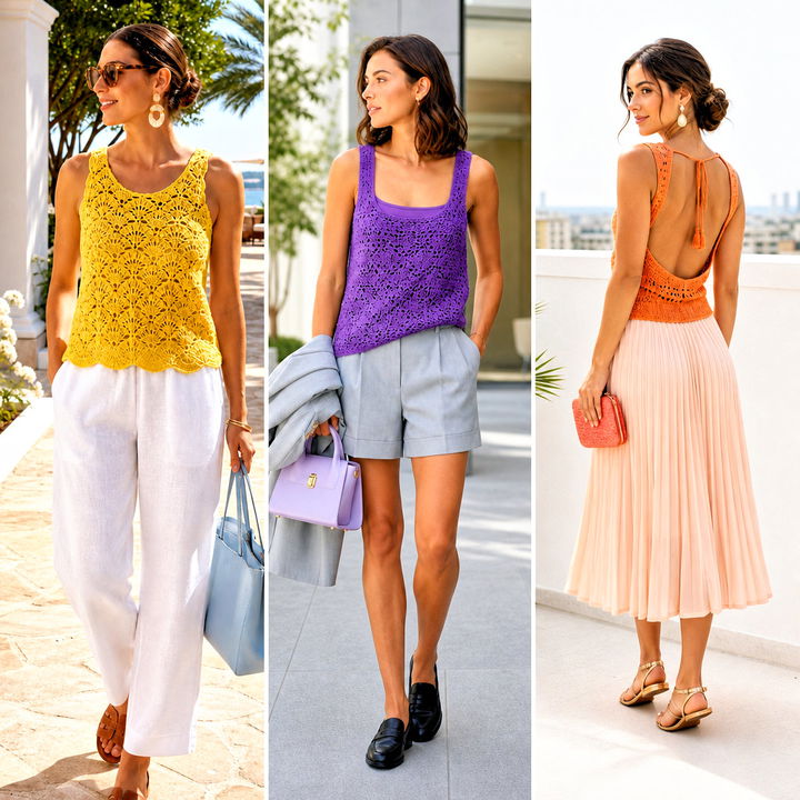 25 Quick Crochet Tank Top Outfit Ideas for Summer Style