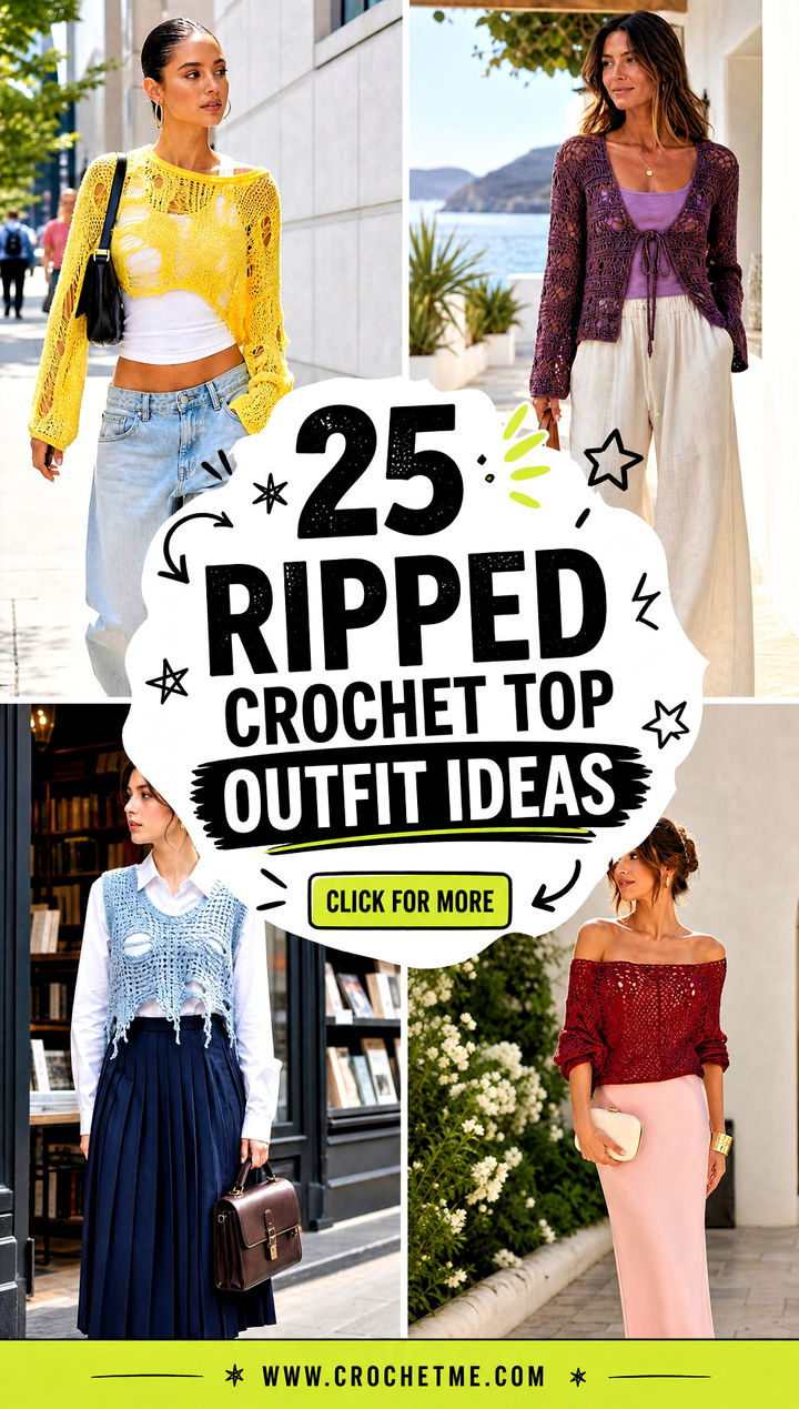 25 Ripped Crochet Top outfit ideas - 25 Ripped Crochet Top outfit ideas